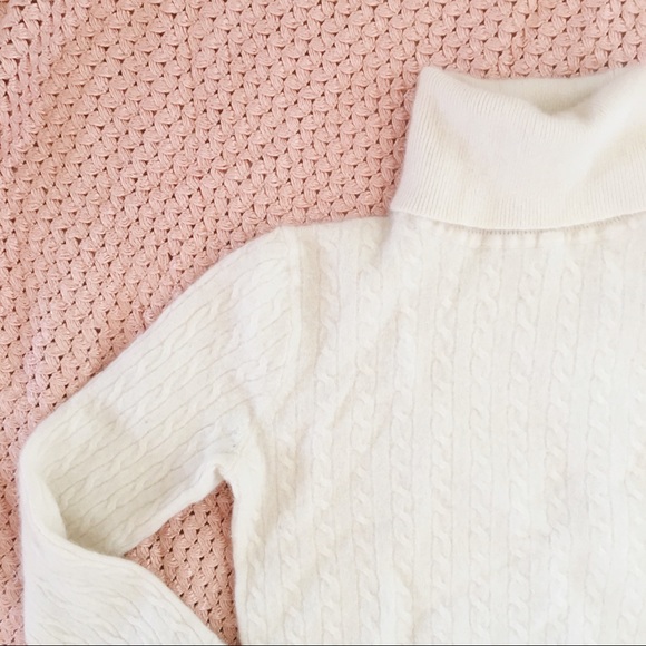 Cashmere JCrew Turtleneck Cable Knit Sweater - Picture 4 of 4